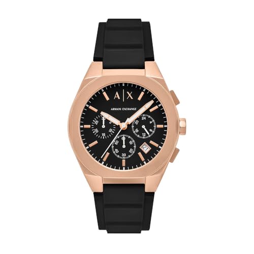 Armani Exchange Herrenuhr, Quarz-Chronographenwerk und 42 mm Gehäusegröße mit Silikonarmband von Armani Exchange