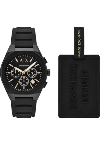 Armani Exchange Herren Analog Quarz Uhr mit Silikon Armband AX7165SET von Armani Exchange