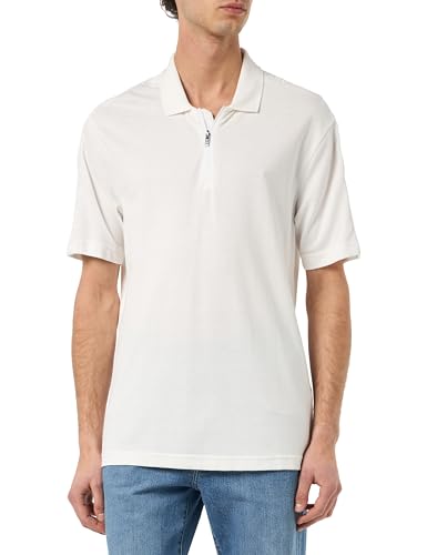 Armani Exchange Herren Ax Stacked Logo Cotton Piquet Zip Up Polo Shirt, Off White, XXL EU von Armani Exchange