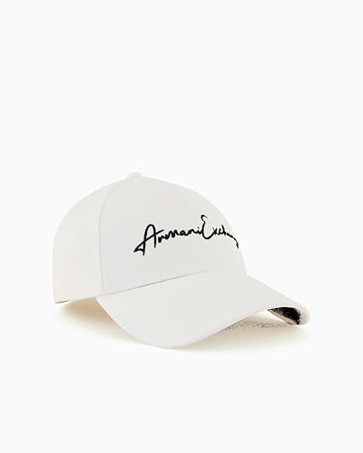 Armani Exchange Herren Baseballmütze mit Logo, Optisches Weiß/DP-NAV, Einheitsgröße von Armani Exchange
