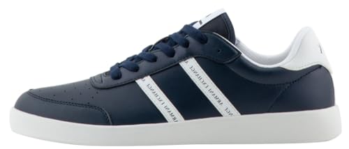 Armani Exchange Herren Berlin, Double Stripes Logo Sneaker, Navy+ op. White, 39 EU von Armani Exchange