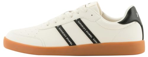 Armani Exchange Herren Berlin, Double Stripes Logo Sneaker, Off White+ Black, 42 EU von Armani Exchange