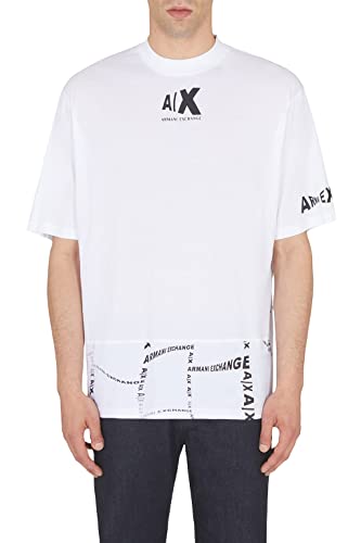 Armani Exchange Herren Bio-Baumwolle, Kurze Ärmel. Sweatshirt, White, XS von Armani Exchange