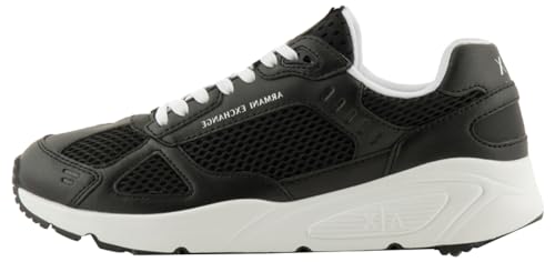 Armani Exchange Herren Bronx, PU Inserts, White Laces Sneaker, Black, 41.5 EU von Emporio Armani