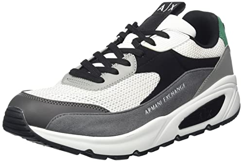 Armani Exchange Herren Bronx Colour Block Sneaker, Opt.White+Grey, 39 EU von Armani Exchange