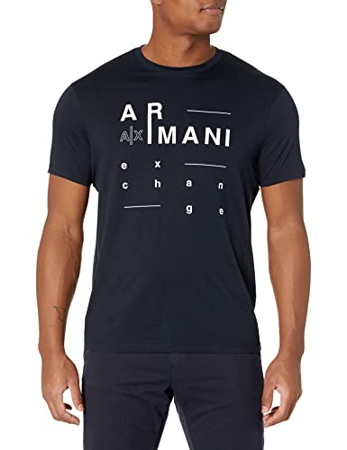 Armani Exchange Herren Buchstabenlogo T-Shirt, Navy, XXL von Armani Exchange