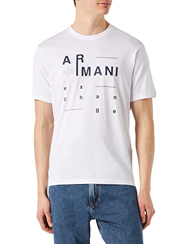 Armani Exchange Herren Buchstabenlogo T-Shirt, Weiß, L von Armani Exchange