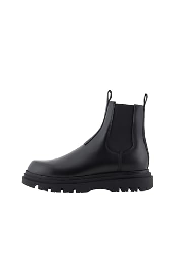 Armani Exchange Herren Chunky Sole, Debossed Logo, Real Leather Ankle Boot, Black, 40.5 EU von Armani Exchange