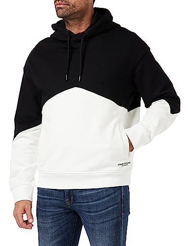 Armani Exchange Herren Color Block, Hooded, Front Pockets Sweatshirt, Black/White, L EU von Armani Exchange