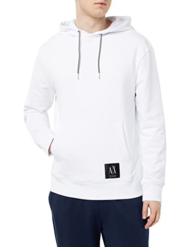 Armani Exchange Herren Cotton French Terry Basic Kapuzen Hooded Sweatshirt, White, L von Armani Exchange