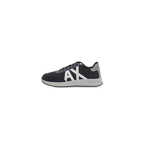 Armani Exchange Herren Cow Suede Inserts, Sole Logo, Lace up Sneaker, Navy/White, 42 EU von Armani Exchange