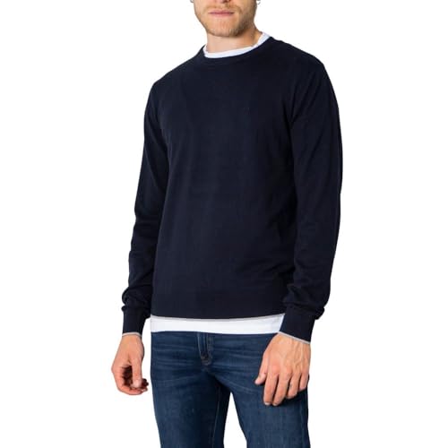 Armani Exchange Herren Crew Neck, Front Embroidered sur Ton Logo Pullover, Blue, M von Armani Exchange