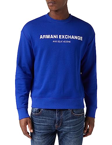 Armani Exchange Herren Cross Gender, Sustainable, Cuffed Sweatshirt, Blau, M EU von Armani Exchange