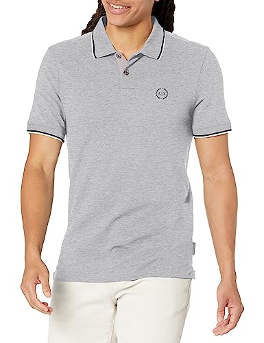 Armani Exchange Herren Double Stripe Poloshirt, Grau, S von Armani Exchange