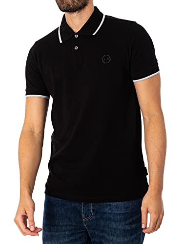 Armani Exchange Herren Double Stripe Poloshirt, Schwarz, XXL von Armani Exchange