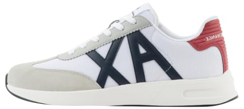 Armani Exchange Herren Dusseldorf Contrast Logo Sneaker, Op. White+ Grey, 44 EU von Armani Exchange