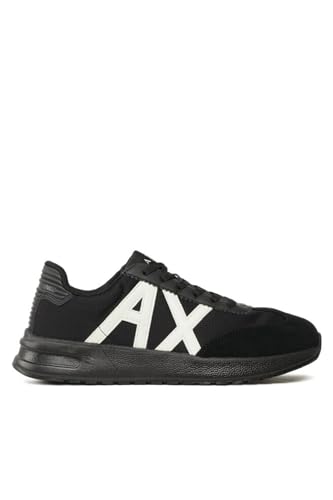 Armani Exchange Herren Dusseldorf Contrast Logo Sneaker, Schwarz, 42.5 EU von Armani Exchange