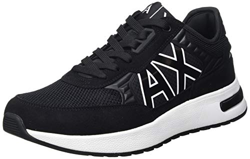 Armani Exchange Herren Dusseldorf Embossed Geometric Motifs Sneakers, Schwarz, 39 EU von Armani Exchange