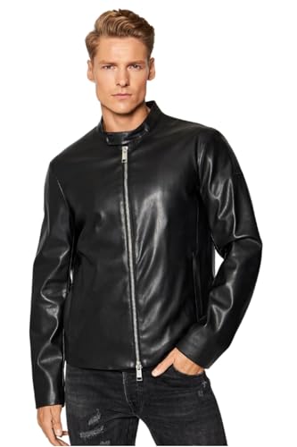 Armani Exchange Herren Eco-leather Blouson Bomberjacke, Schwarz, M von Armani Exchange