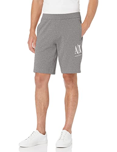 Armani Exchange Herren Embroidered Front Logo, Adjustable Drawstrings Lässige Shorts, Grey, M von Armani Exchange