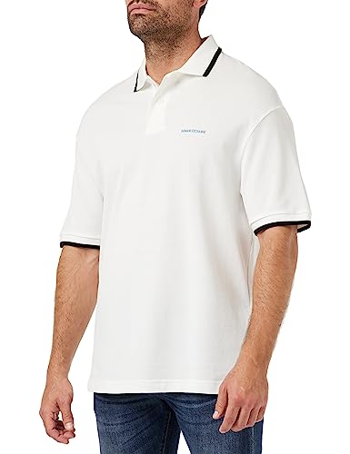 Armani Exchange Herren Embroidered Front Logo, Back 91 Short Sleeves Polo Shirt, Weiß, L EU von Armani Exchange