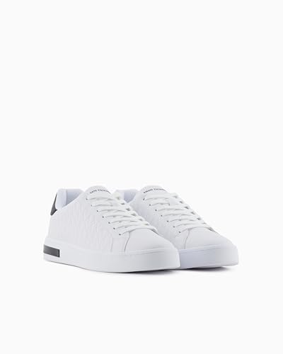 Armani Exchange Herren Embroidered London Sneaker, Optic White + Black, 42 EU von Armani Exchange