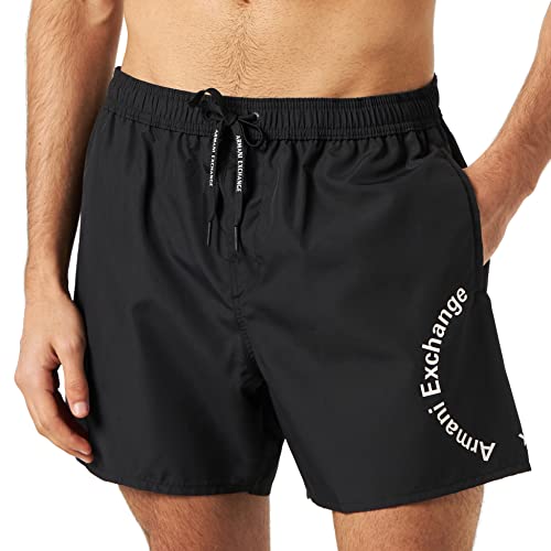 Armani Exchange Herren Energy Shades, Nachhaltig, Kreis-Logo, Vorder-und Gesäßtaschen Board Shorts, Black, M von Armani Exchange