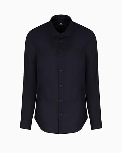 Armani Exchange Herren Essential, Emboridered Tonal Logo Hemd, Dunkles Marineblau, XXL von Armani Exchange