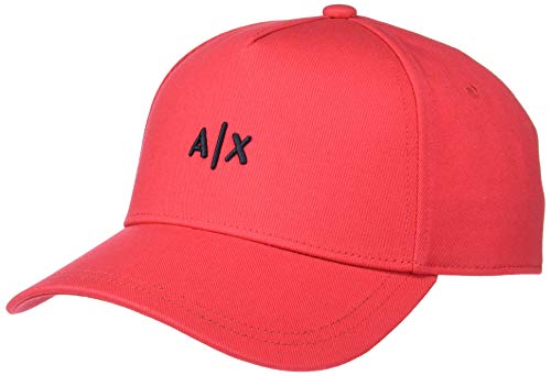 Armani Exchange Herren Essential, Embossed Logo, Cotton Twill Baseball Cap, Red/Blue, Einheitsgröße von Armani Exchange