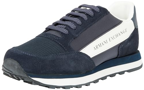 Armani Exchange Herren Essential Osaka, Color Contrast Sneaker, Navy+ Off White, 40 EU von Armani Exchange