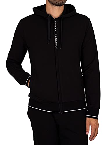 Armani Exchange Herren French Terry Hoodie Kapuzenpullover, Black, XXL von Armani Exchange