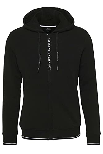 Armani Exchange Herren French Terry Hoodie Kapuzenpullover, Black, L von Armani Exchange