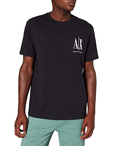 Armani Exchange Herren Front Embroidered Logo T-Shirt, Blue, L von Armani Exchange