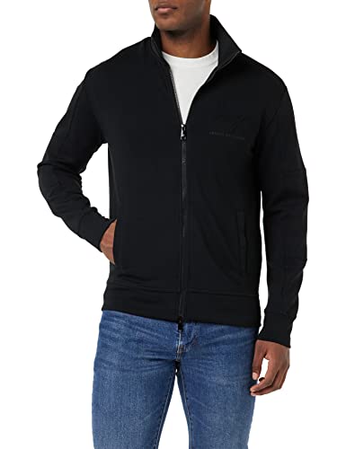 Armani Exchange Herren Geprägtes Logo auf der Vorderseite, mit Reißverschluss und Vordertaschen. Cardigan Sweater, Black, XS von Armani Exchange