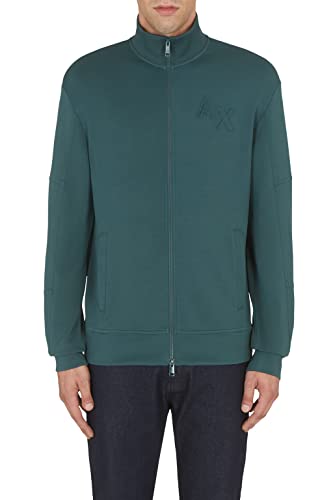 Armani Exchange Herren Geprägtes Logo auf der Vorderseite, mit Reißverschluss und Vordertaschen. Cardigan Sweater, Green Gables, L von Armani Exchange