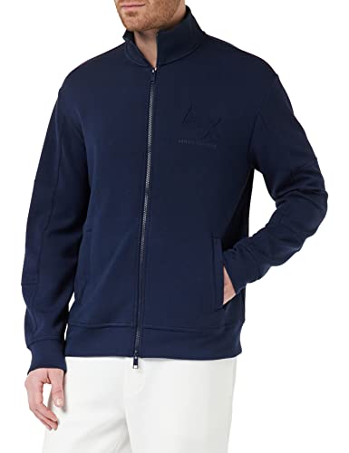 Armani Exchange Herren Geprägtes Logo auf der Vorderseite, mit Reißverschluss und Vordertaschen. Cardigan Sweater, Navy Blazer, S von Armani Exchange