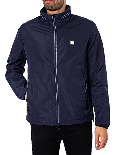 Armani Exchange Herren Lightweight Zip-up Hooded Jacket Windbreaker, Navy Blazer, L von Armani Exchange