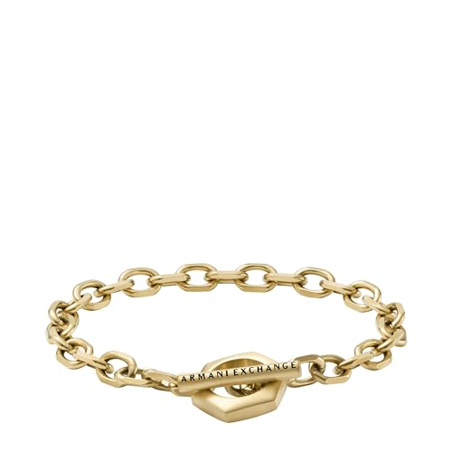 Armani Exchange Armband Für Männer, Länge: 220mm, Breite: 17.5mm, Höhe: 20mm Gold-Edelstahl-Armband, AXG0104710 Armani Exchange Armband Für Männer, Länge: 220mm, Breite: 17.5mm, Höhe: 20mm Gold-Edelstahl-Armband, AXG0104710 von Armani Exchange