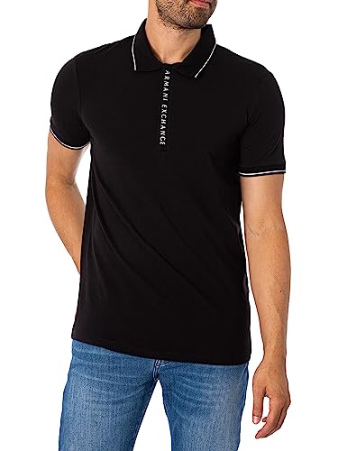 Armani Exchange Herren Hidden Buttons, Stretch Cotton Poloshirt, Schwarz, M von Armani Exchange