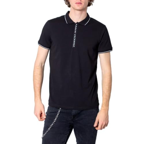 Armani Exchange Herren Hidden Buttons, Stretch Cotton Poloshirt, Schwarz, S von Armani Exchange