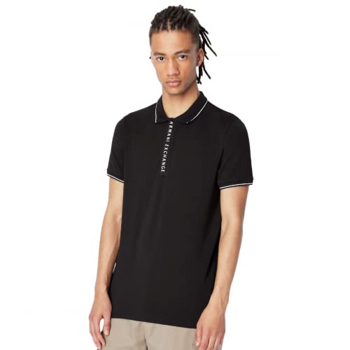 Armani Exchange Herren Hidden Buttons, Stretch Cotton Poloshirt, Schwarz, XS Armani Exchange Herren Hidden Buttons, Stretch Cotton Poloshirt, Schwarz, XS von Armani Exchange