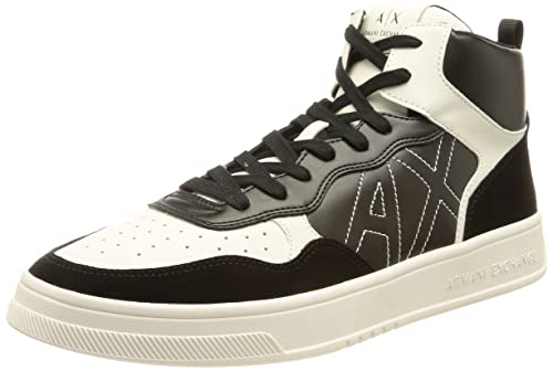 Armani Exchange Herren High Top, Multicolor, Embossed Logo Sneaker, Schwarz, 39.5 EU von Armani Exchange