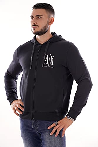 Armani Exchange Herren Icon Hoodie Kapuzenpullover, Blau, L von Armani Exchange