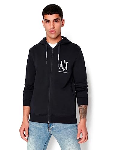 Armani Exchange Herren Icon Hoodie Kapuzenpullover, Blau, L von Armani Exchange