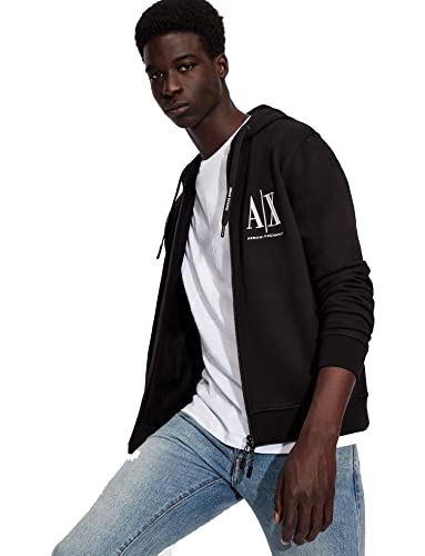 Armani Exchange Herren Icon Hoodie Kapuzenpullover, Schwarz, M von Armani Exchange