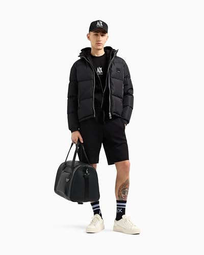 Armani Exchange Herren Icon Project, Emboidered Logo, Full Zip Kapuzenpullover, Schwarz, XS von Armani Exchange