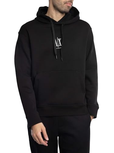 Armani Exchange Herren Icon Project, Embroidered Logo Kapuzenpullover, Schwarz, XS von Armani Exchange