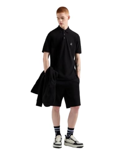 Armani Exchange Herren Icon Project, Embroidered Logo Polohemd, Schwarz, XL von Armani Exchange