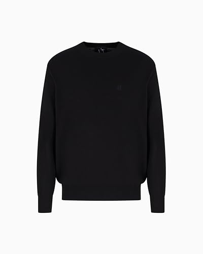Armani Exchange Herren Icon Project, Embroidered Logo Pullover, Schwarz, XL von Armani Exchange