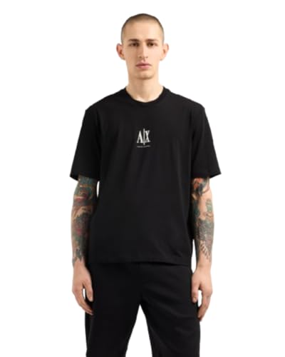 Armani Exchange Herren Icon Project, Embroidered Logo T-Shirt, Schwarz, L von Armani Exchange